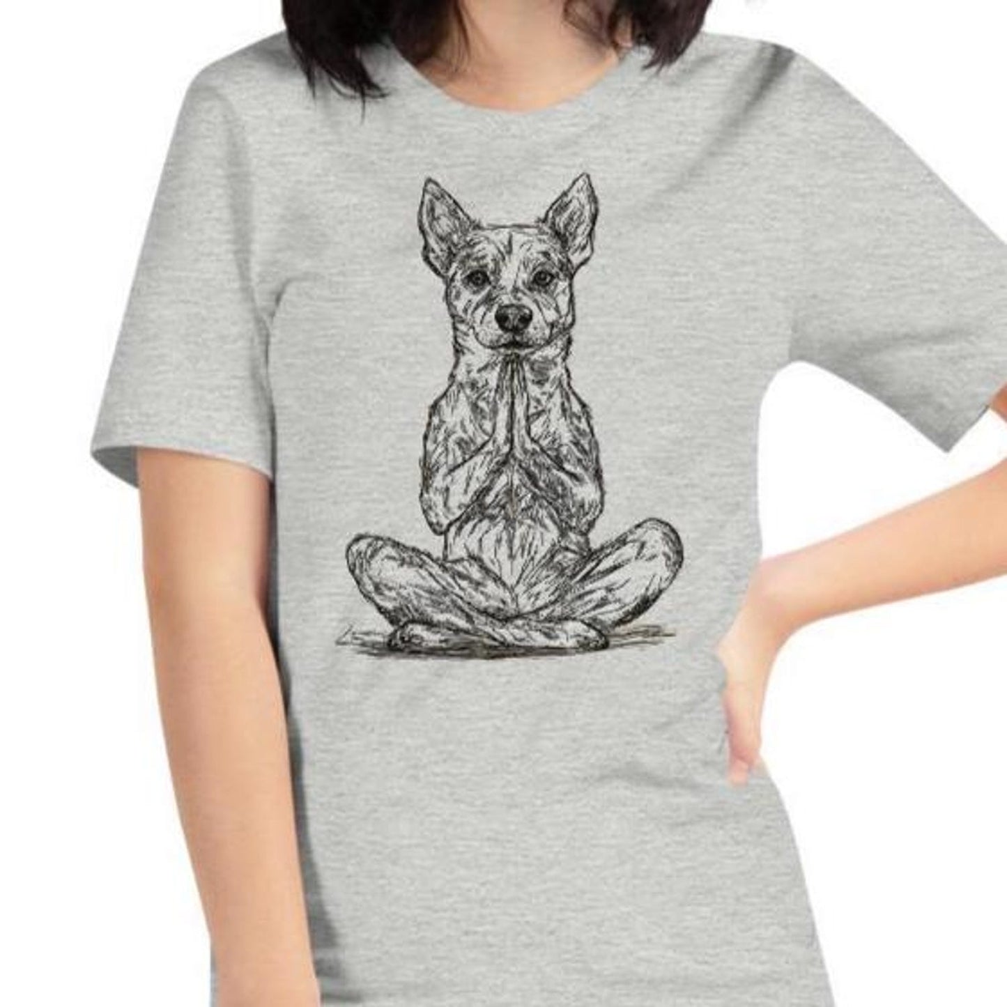 Meditating Dog T-shirt | Cute Dog Tee Funny Yoga Namaste Lover Gift Tee