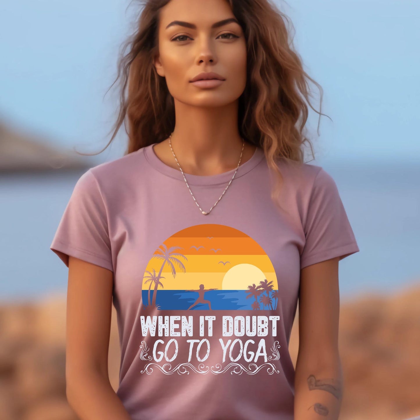 Mindful Yoga Shirt | Chill Beach Vibes Soft Cotton Blend Tee