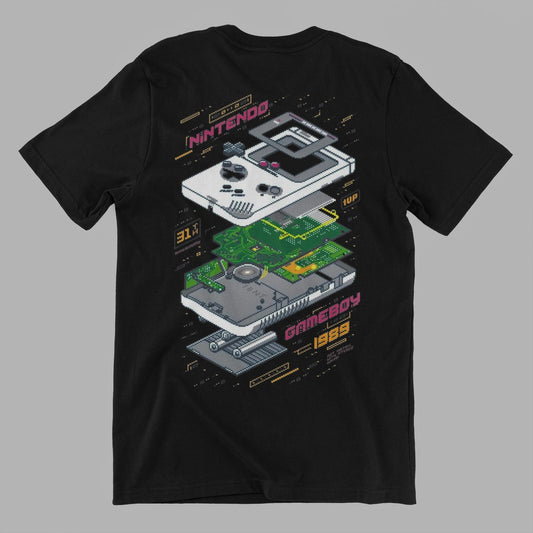Vintage 1989 GameBoy T-Shirt | Retro Gamer Shirt | Exploded View Design Tee