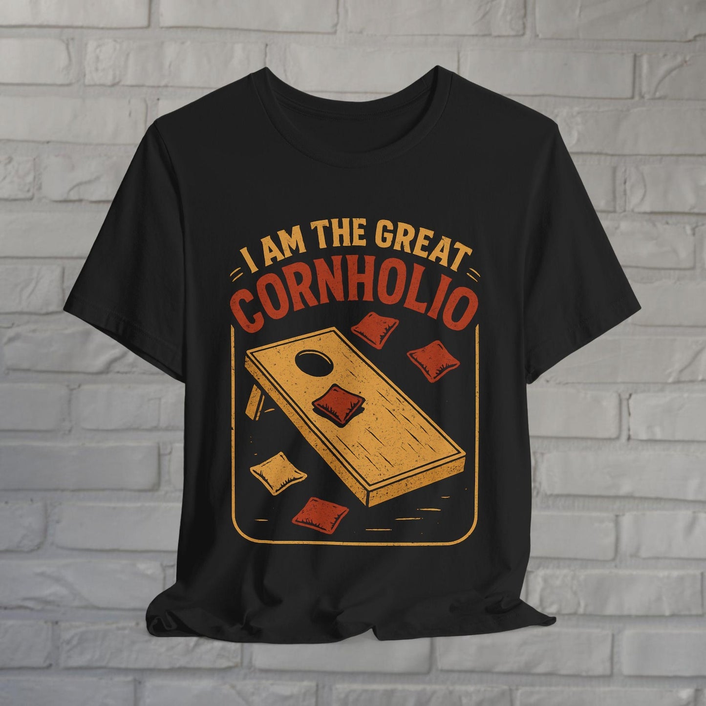 Cornhole T-Shirt Great Cornholio Shirt I Am The Great Cornholio Black Tee Funny Cornhole Shirt Retro Gamer Style Gift For Cornhole Player
