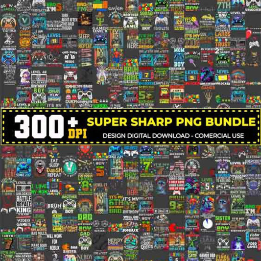 300+ Bundle Gamer Shirt | Game Controller PNG | Funny Gamer Day PNG