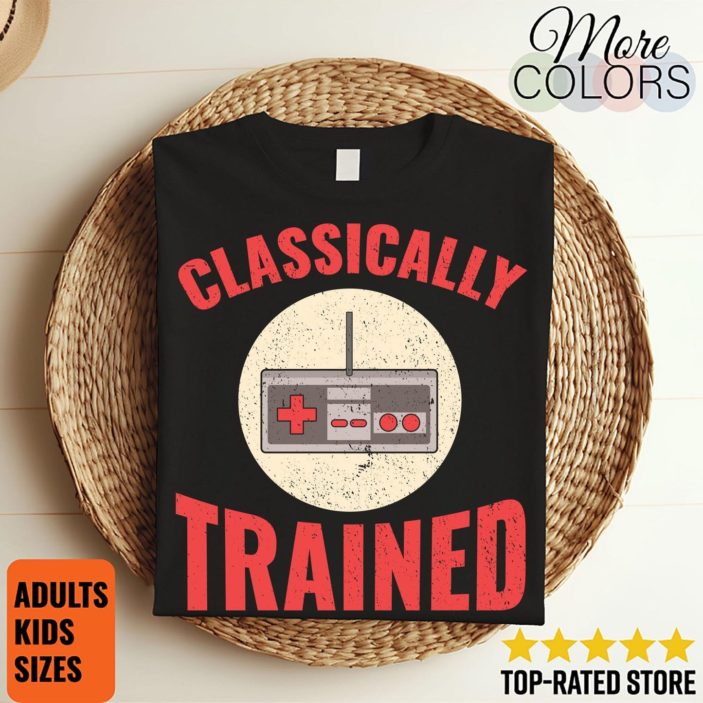 Classically Trained Adult Nintendo NES Controller Video Game Gamer Gift Vintage T-Shirt Perfect Gift Gaming Lover Birthday Christmas Present
