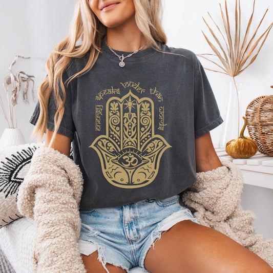 Energy Speaks Louder T-Shirt | Boho Moon Mandala Spiritual Gift Tee