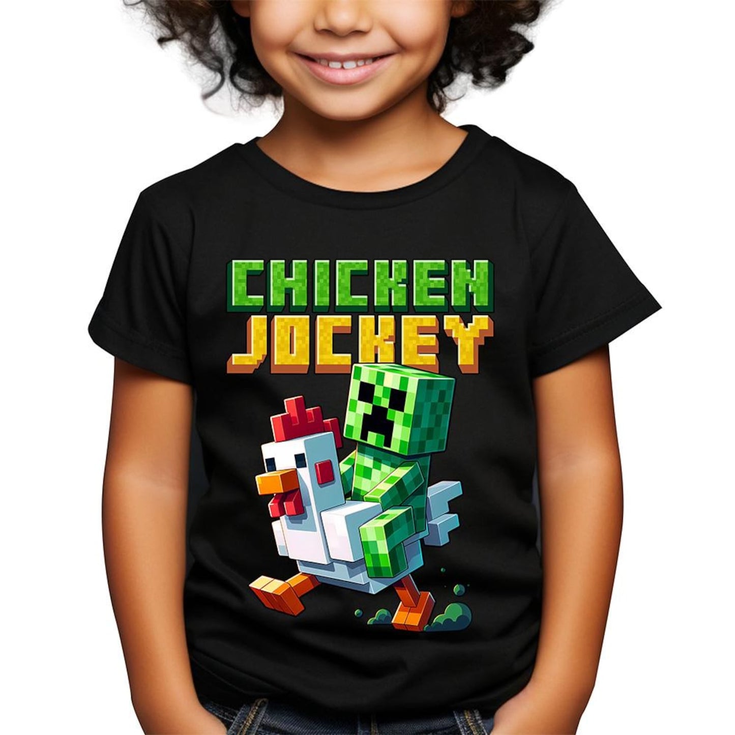 Jockey Chicken Youth Shirt | Funny Farm Animal Tee | Gamers & Animal Lovers Tee