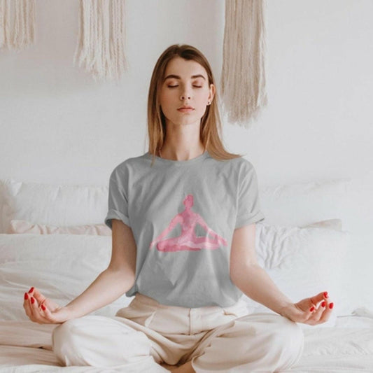 Watercolor Yoga T-Shirt | Lotus Pose Meditation Spiritual Gift Tee