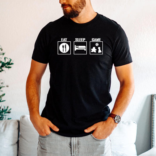Eat Sleep Game T-Shirt: Funny Board Game Player Gift