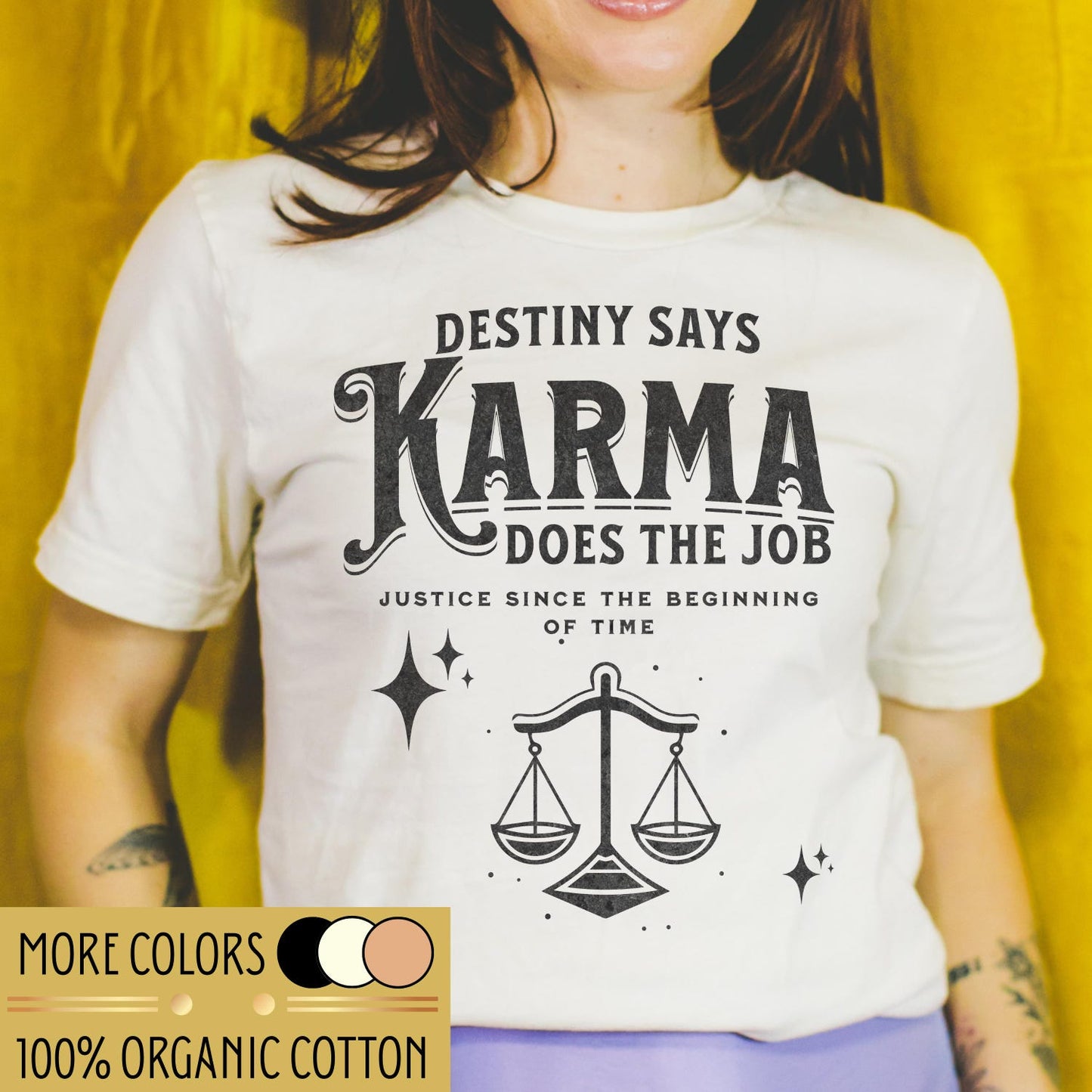 Karma Statement Shirt | Organic Cotton Woman High Quality Yoga Spiritual Retro Tee