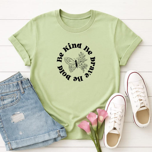 Be Kind Be Brave Be Bold Shirt | Motivational Minimalist Yoga Meditation Daily Reminder Gift Tee