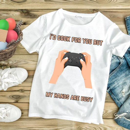 Funny Gamer T-Shirt - 'I'm Busy Gaming' Graphic Tee, Gift for Gamers, Unisex Game Lover Shirt, Birthday Gift, Casual Wear