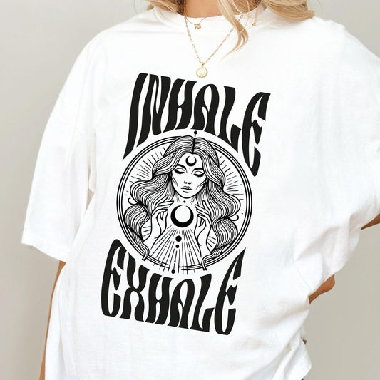 Inhale Exhale T-Shirt: Mindfulness Shirt, Yoga Tee, Meditation Shirt for Wellness