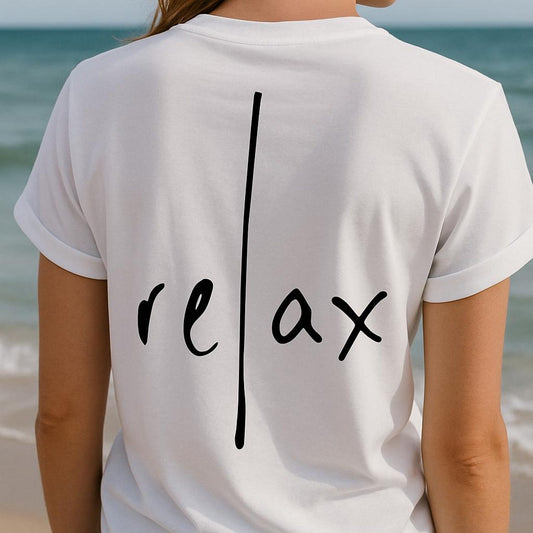 Relax T-Shirt | Minimalist Aesthetic Mindfulness Oversized Yoga Graphic Streetwear Tee