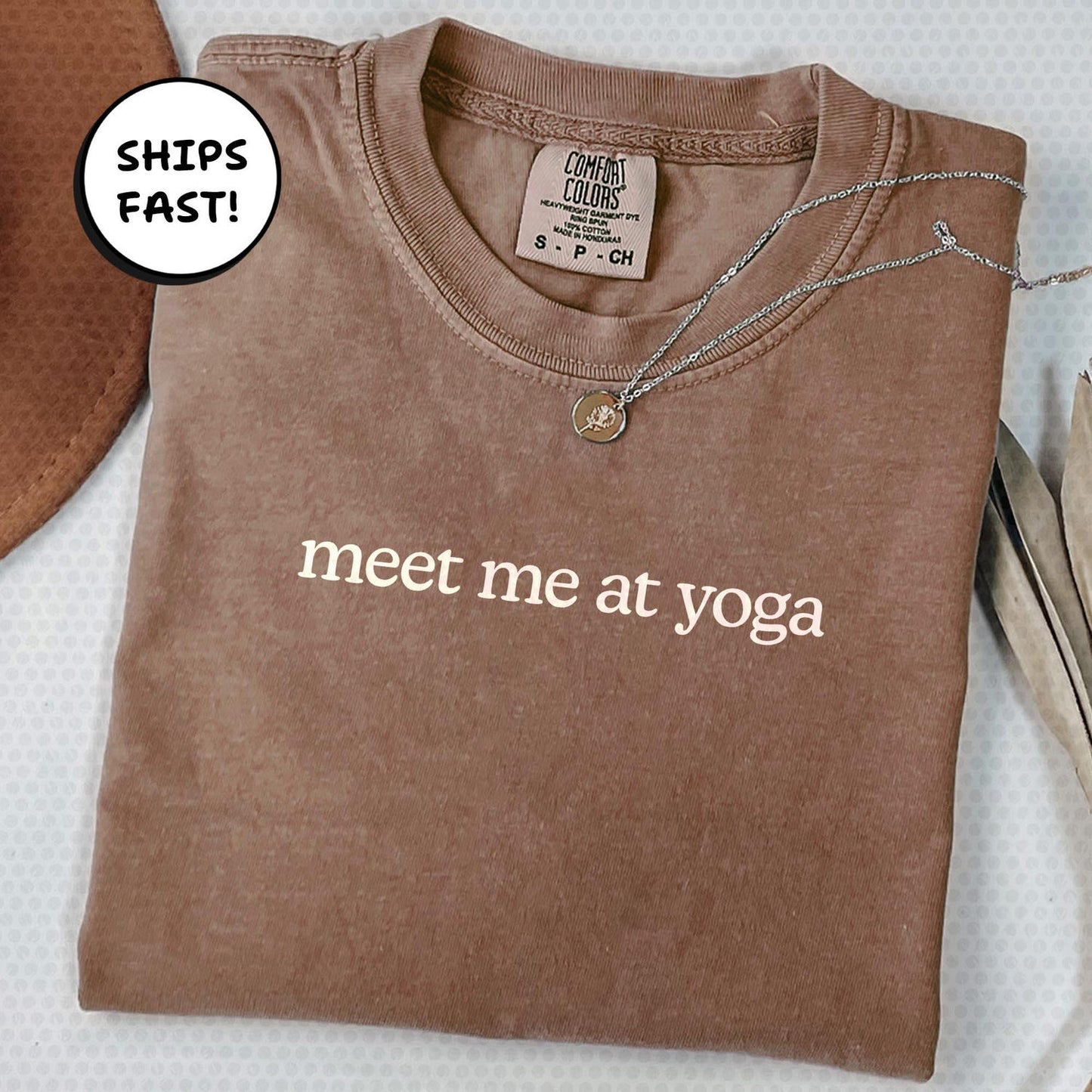 Comfort ColorsÂ® Yoga T-Shirt, Cute Meet Me At Yoga Quote Tee, Gift For Women, BFF Birthday Present Or Yoga Sweatshirt Alternative | MT557