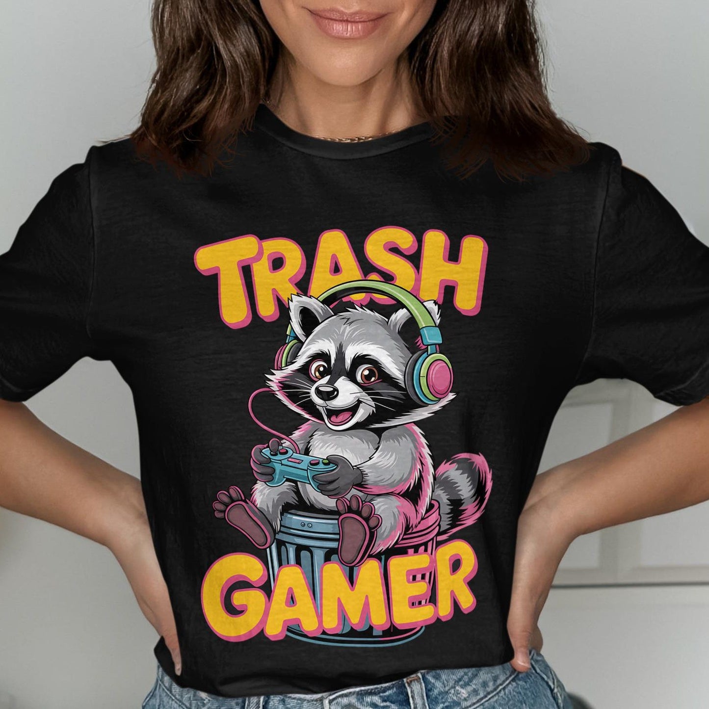 Trash Gamer T Shirt | Funny Raccoon Gaming Tee | Cute Animal Lover Gift