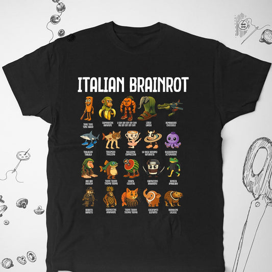Italian Brain Rot Italian Brainrot Funny Memes T-shirt, Brain Rot Kid T-shirt, Funny Kid T-shirt, Meme Kid T-shirt, Italian Brainrot Meme