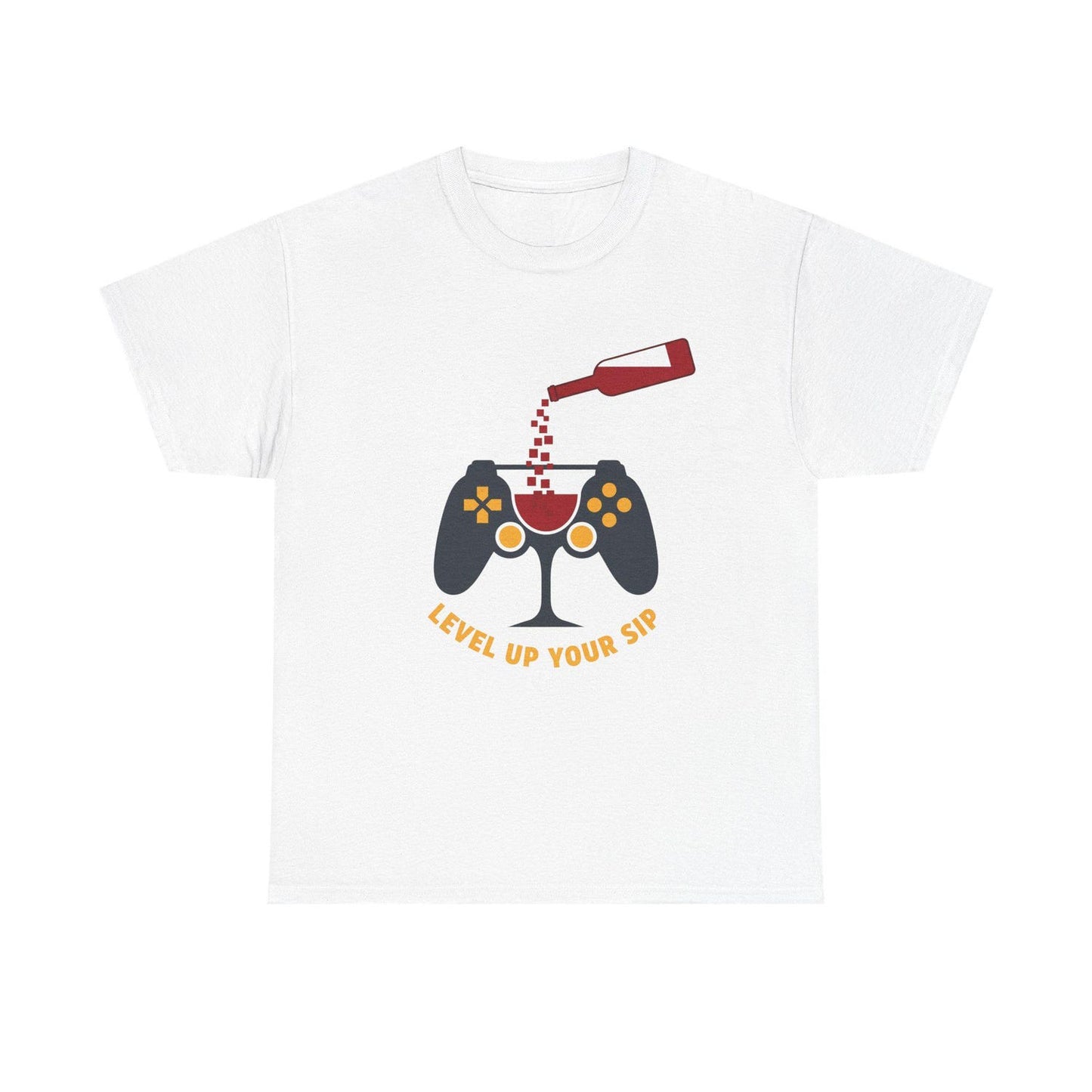 Level Up Your Sip Gamer T-Shirt: Funny Wine & Controller Design
