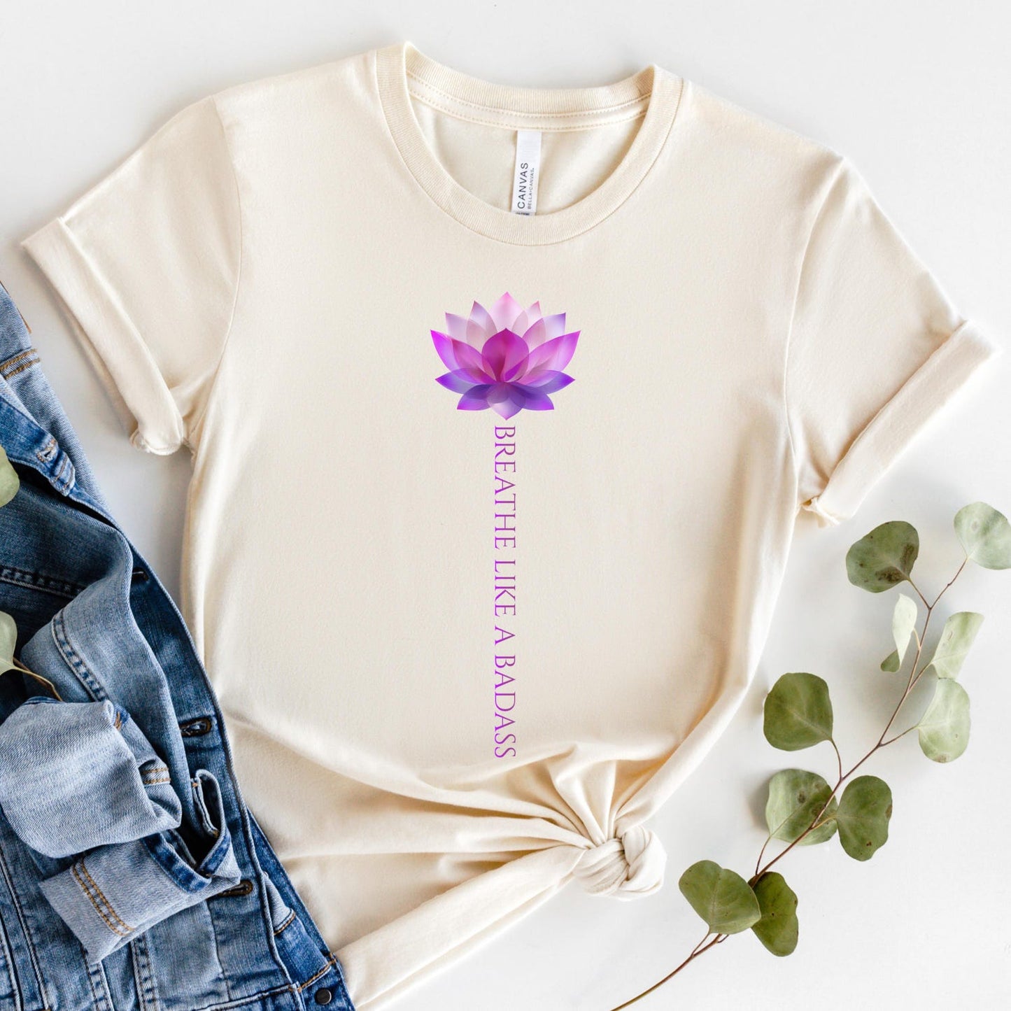 Breathe Like A Badass T-Shirt | Floral Zen Yoga Shirt