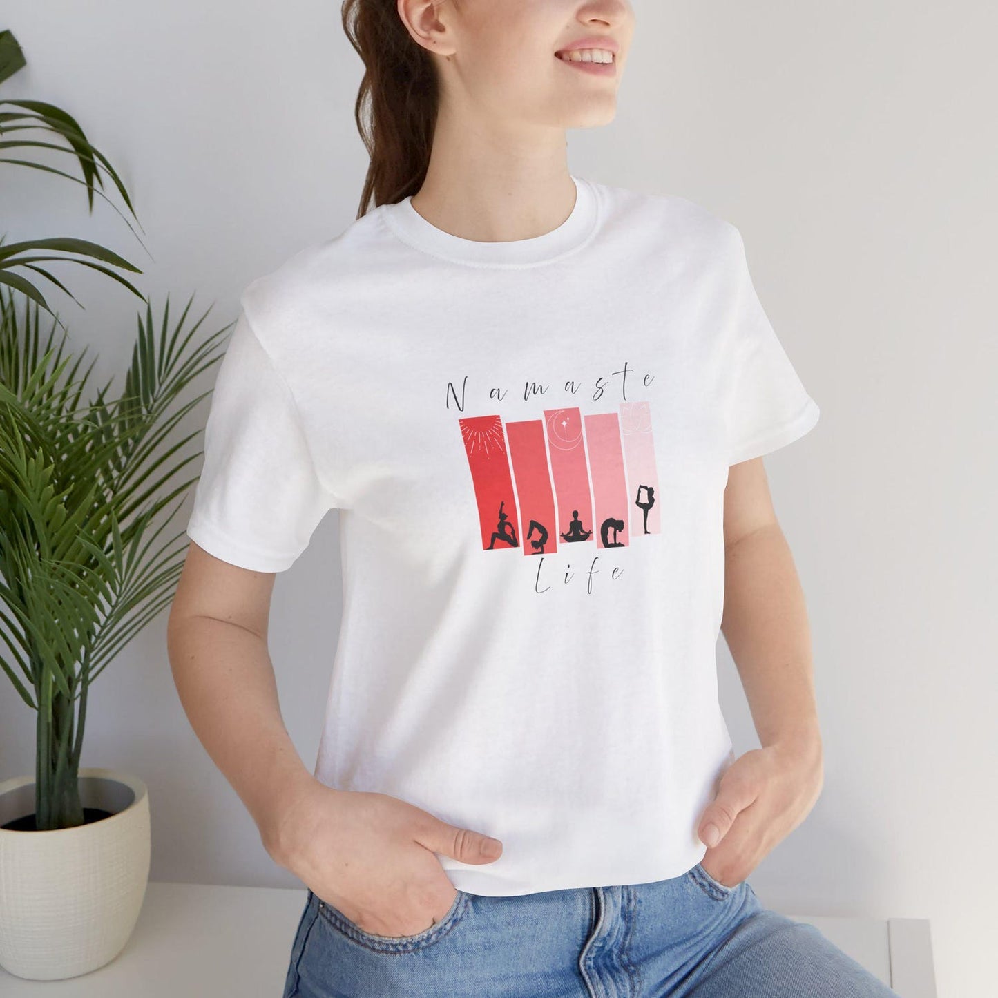 Namaste Life Yoga T-Shirt | Mindfulness Graphic Meditation Spiritual Zen Wellness Yogi Gift Tee