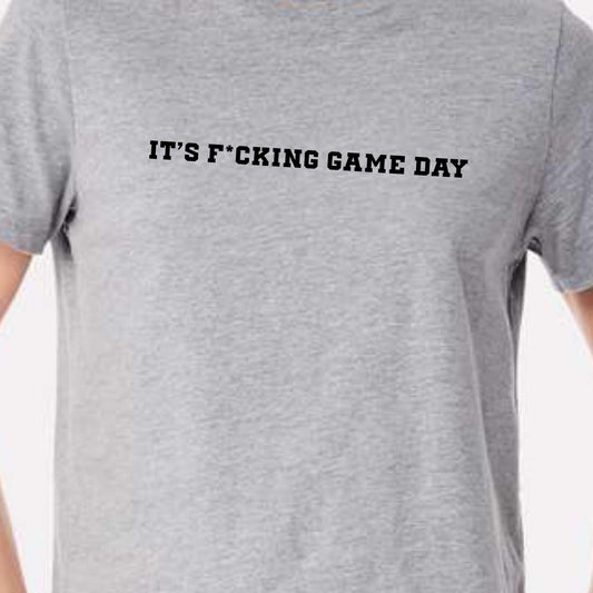 Embroidered Game Day Cropped Tee: Funny Football Bella + Canvas T-Shirt