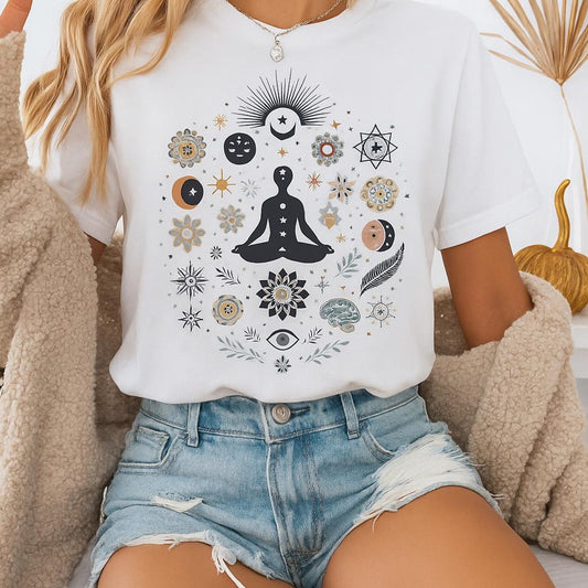 Chakra Yoga Shirt | Soft Cotton Meditation Spiritual Yogi Gift Tee