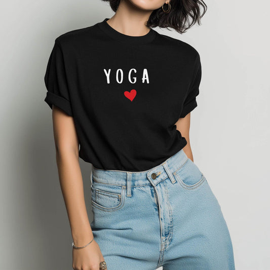 Minimalist Yoga Heart T-Shirt: Mindfulness & Meditation Apparel Gift