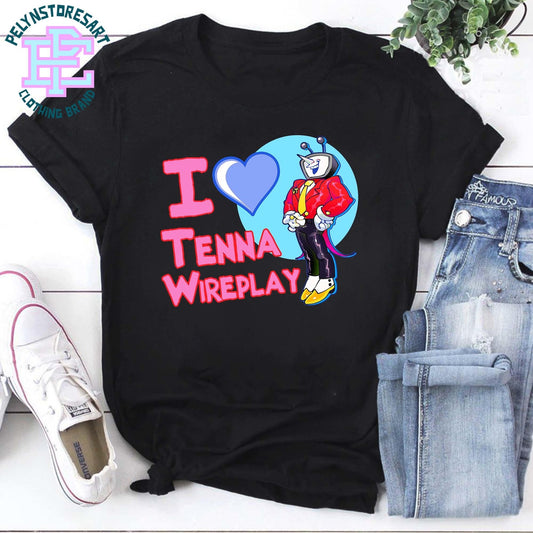 I Love Tenna Wireplay Spamton Shirt, Spamton G Spamton Fan Tee, Deltarune Inspired Funny Shirt, Retro Style Gamer Tee, Cosplay Gift Idea
