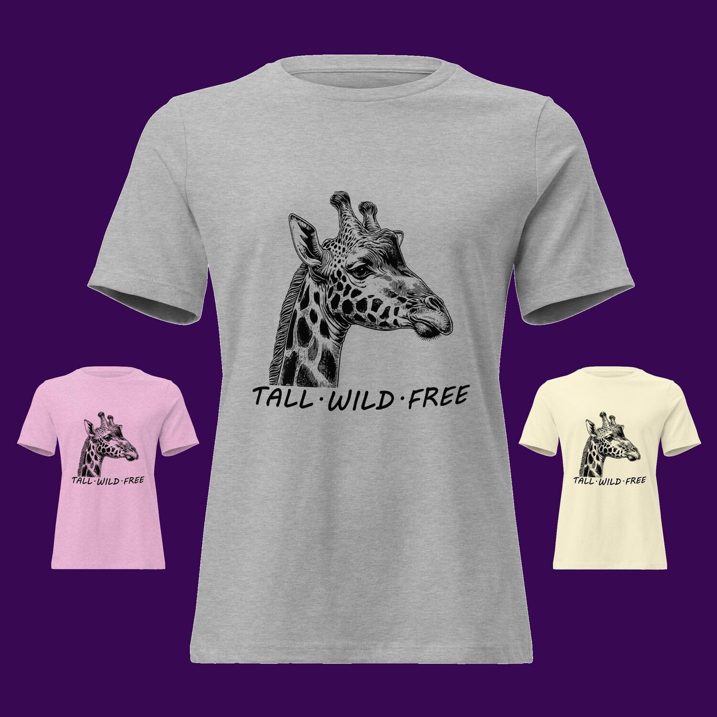 Womenâs Giraffe Graphic Tee | Relaxed Inspiring Quote Shirt