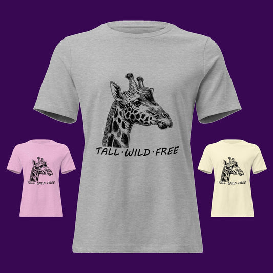 Womenâs Giraffe Graphic Tee | Relaxed Inspiring Quote Shirt