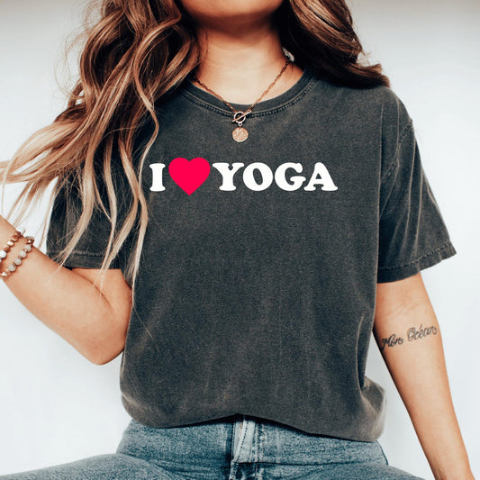 I Love Yoga Shirt: Yoga Lover Gift, Hippie Yoga Teacher Instructor Tshirt