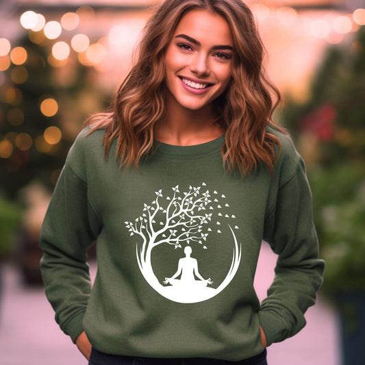 Yoga Lover Sweatshirt Meditation Long Sleeve Aesthetic Pilates Namaste Mental Health Hoodie Motivational Women Tshirt Tee
