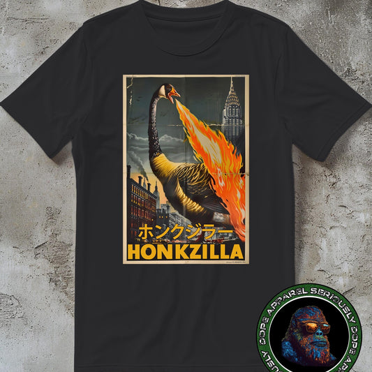 Honkzilla Goose Shirt, Retro Japanese Movie Poster T-shirt, Funny Canadian Geese Tshirt, Goose Lover Gift For Men Women