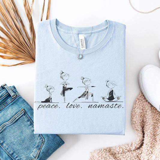 Cute Graphic Yoga T-shirt for Women Yoga Lover Shirt Gift for Yoga Instructor Tshirt for Yoga Studio Gym Meditation Apparel Yoga Pose Shirt