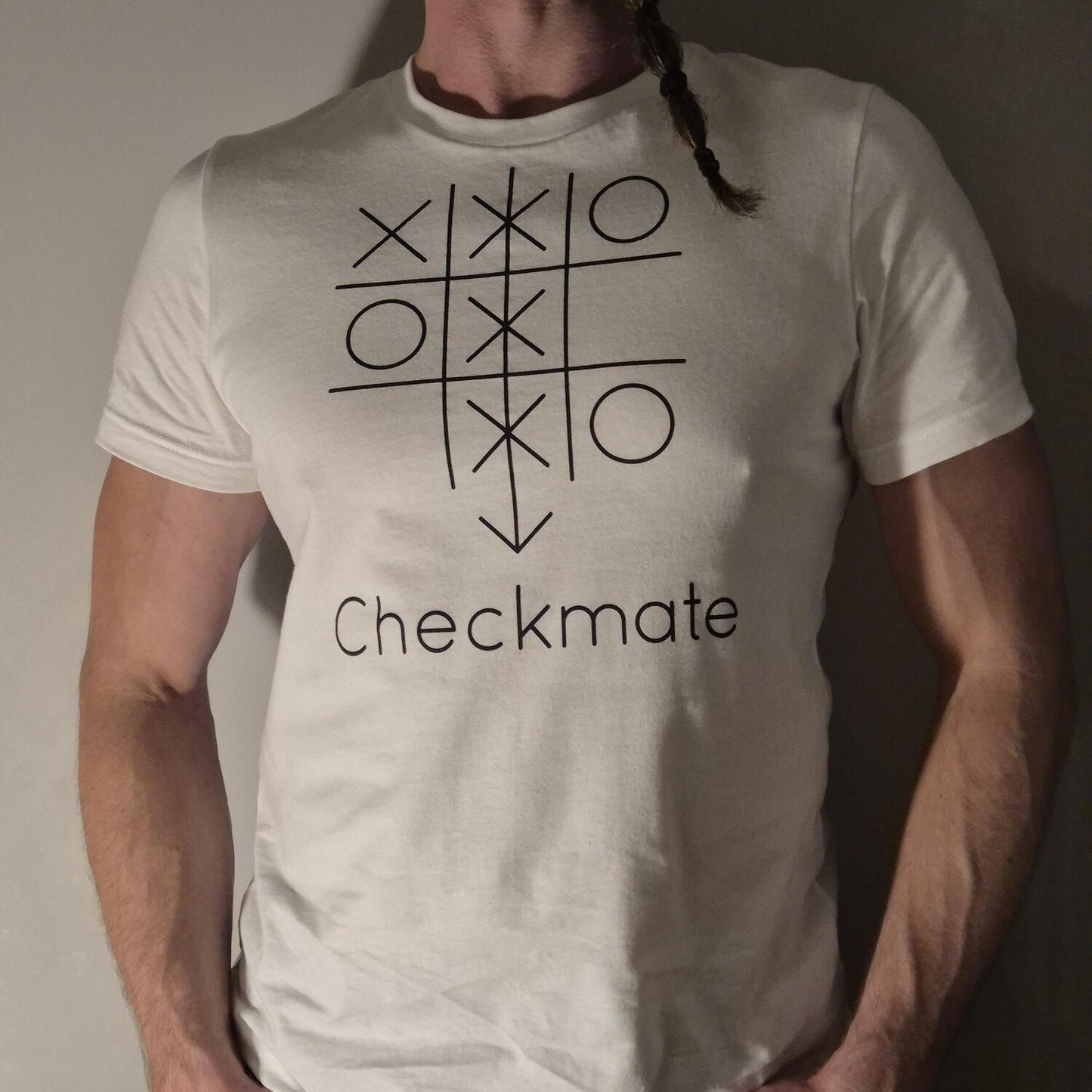 Funny Checkmate Chess T-Shirt: Chess Tic Tac Toe Crossover.
