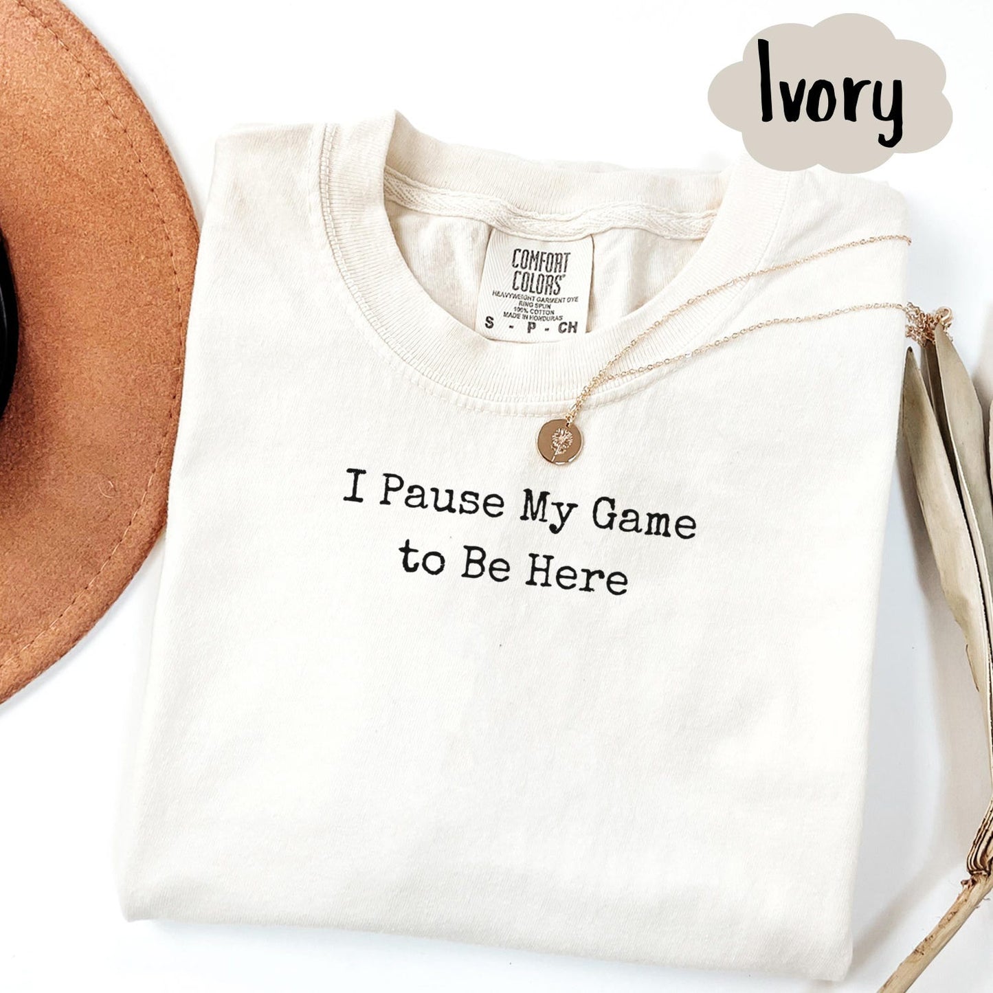 I Paused My Game To Be Here T-Shirt | Funny Gamer Graphic Tee | Minimalist Geek Humor