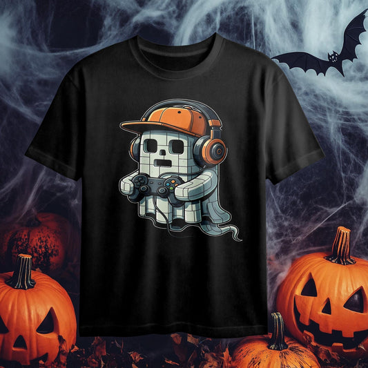 Gaming Ghost Unisex Heavy Cotton Tee, Funny Gamer Shirt, Video Game T-Shirt, Gift for Gamers, Cool Casual Wear