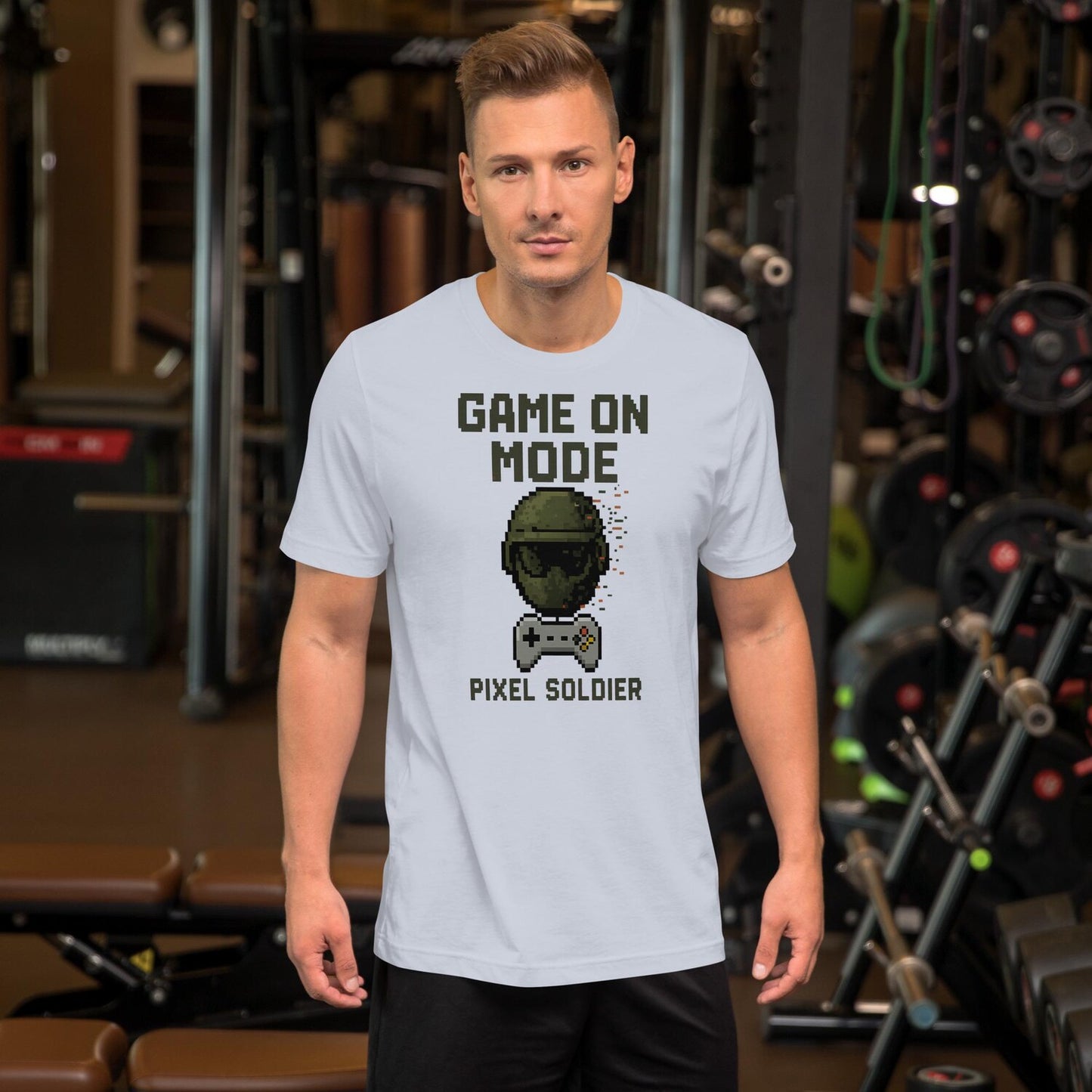 Pixel Soldier Gamer T-Shirt: Funny Graphic Tee for PC & Console