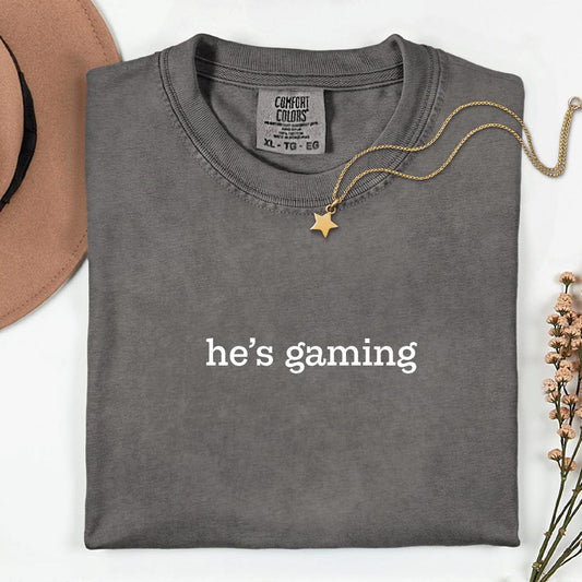 He's Gaming Shirt | Comfort Colors Funny Gamer Tee | Retro Gaming Apparel
