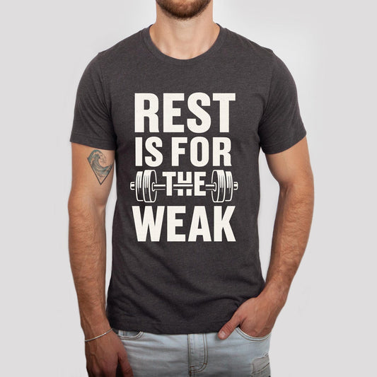 Rest Is For The Weak Shirt | Funny Gym Motivation Tee | Fitness Workout Tee