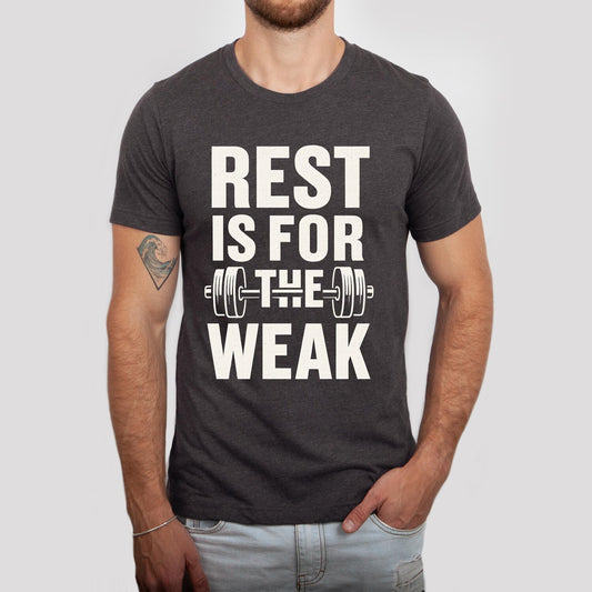 Rest Is For The Weak Shirt | Gym Motivation Tee | Fitness Workout Tee | Gym Quote Shirt | Training Tee | Gym Life Shirt | Gym Rat Shirt