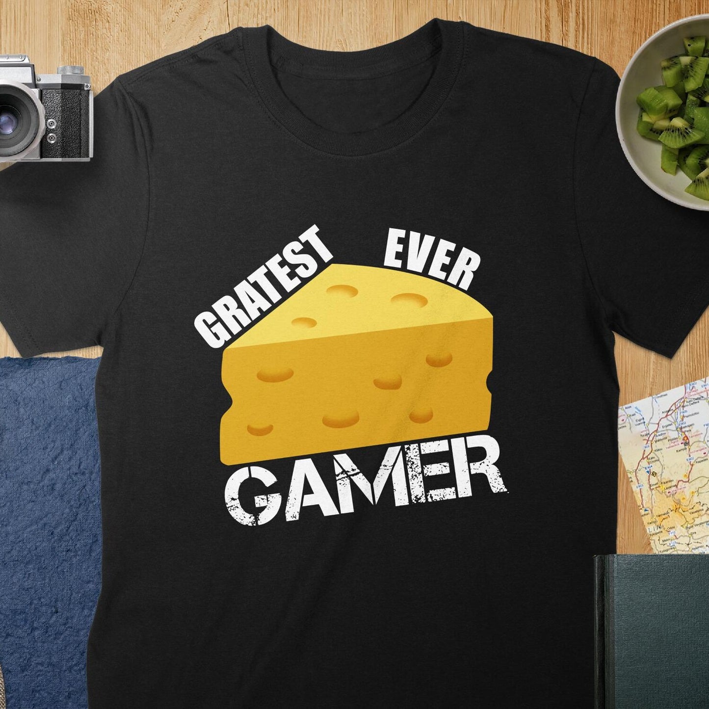 Greatest Gamer Cheese Pun T-Shirt | Funny Video Game Player Shirt | Cheese Lover T-Shirt