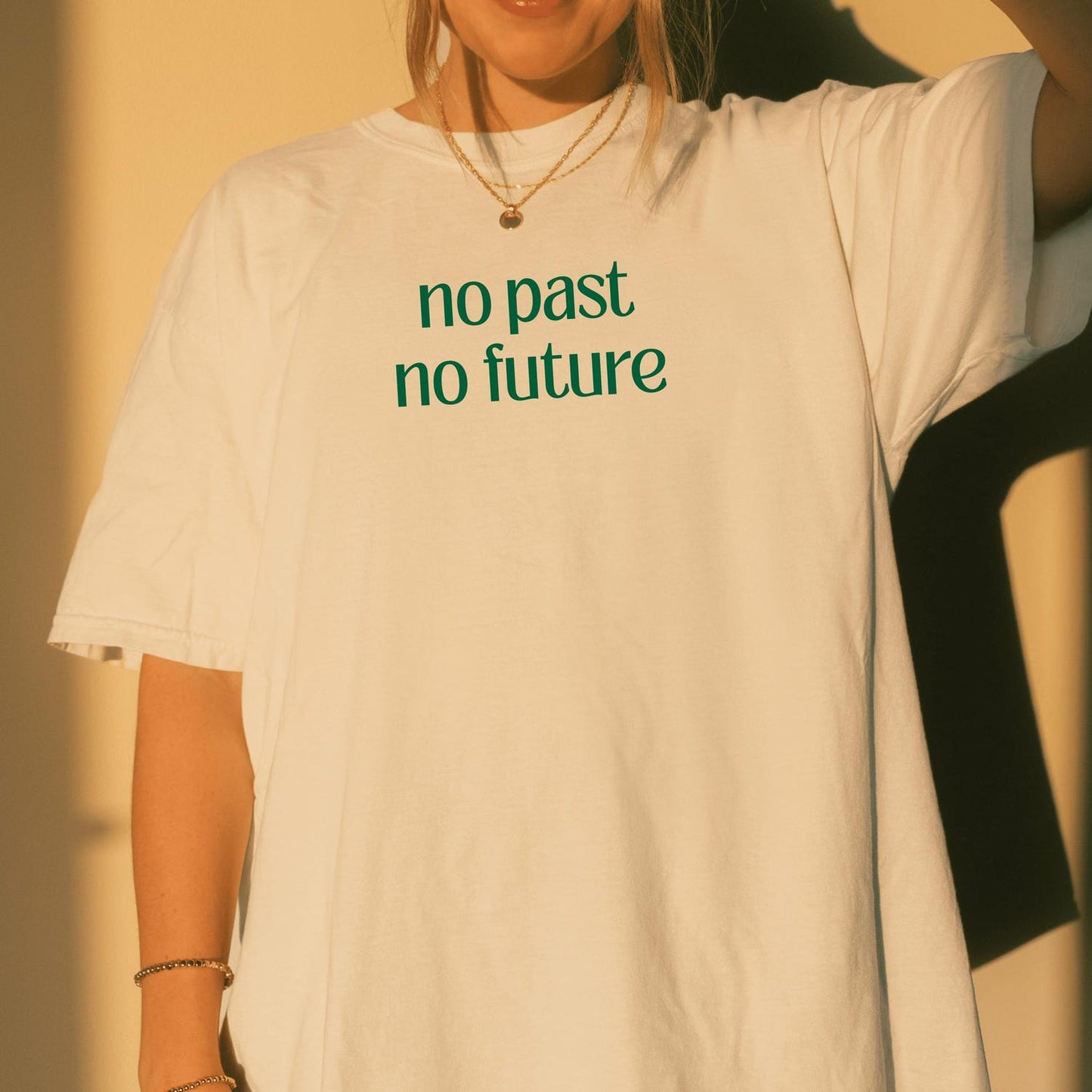 No Past No Future T-Shirt: Mindfulness Graphic Tee, Minimalist Quote Shirt Gift