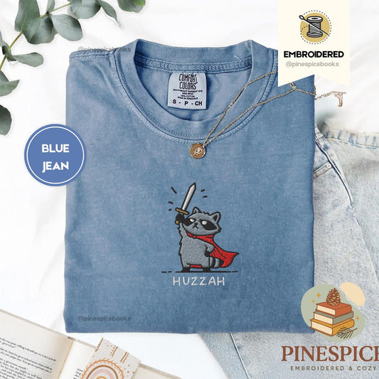 Huzzah Raccoon T-Shirt | Funny Medieval Tee | Chaotic Raccoon Shirt