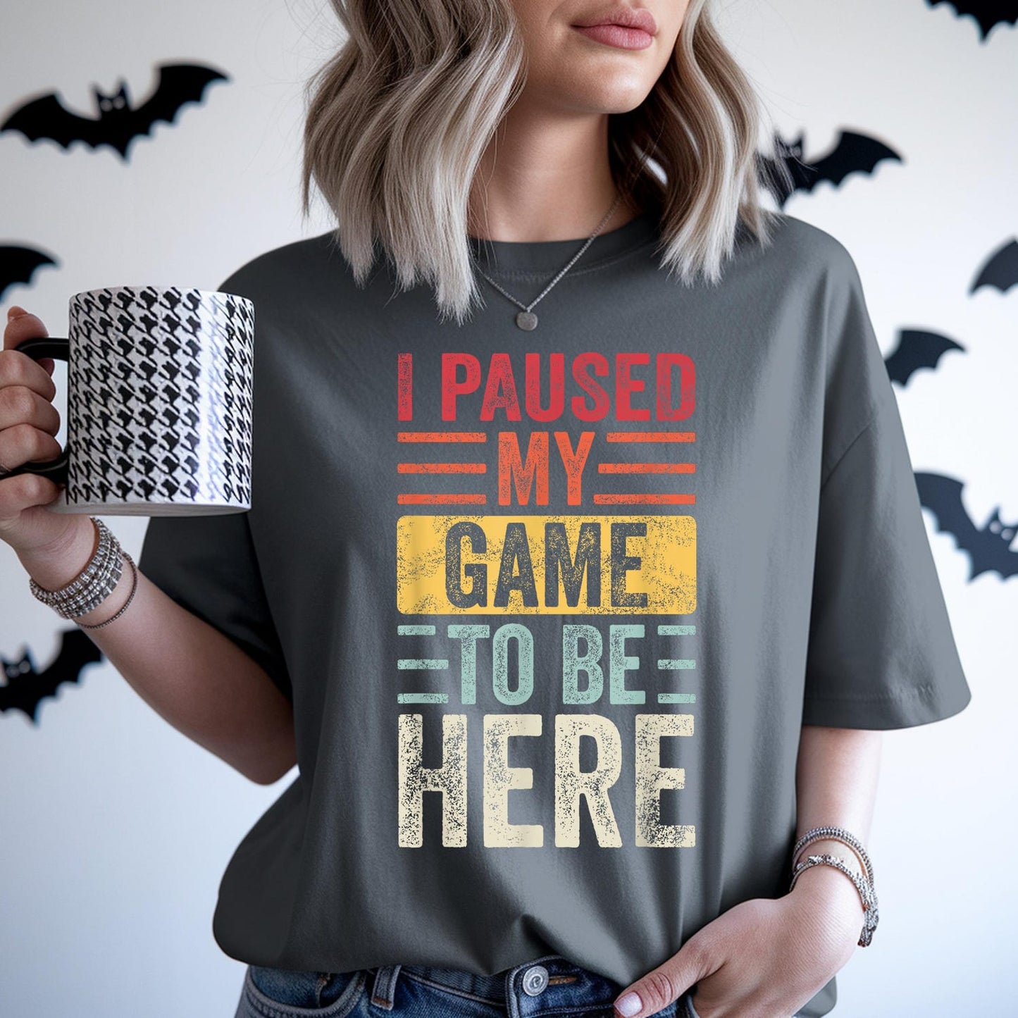 I Paused My Game T-Shirt: Funny Retro Gamer Tee