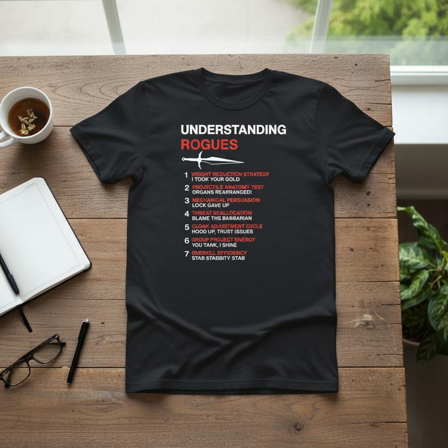 Rogue Definition T-Shirt | Funny Gamer Tee | RPG Dice Shirt For Tabletop Fans