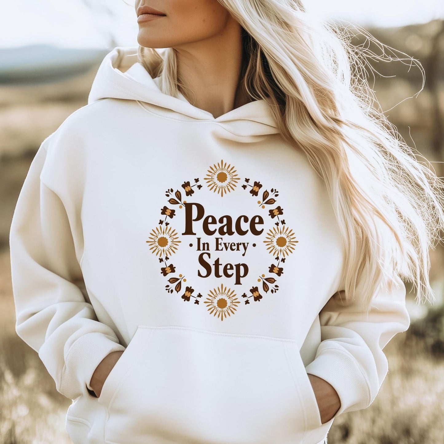 Peace In Every Step T-Shirt | Minimalist Boho Inspirational Geometric Totem Yoga Meditation Spiritual Gift Tee