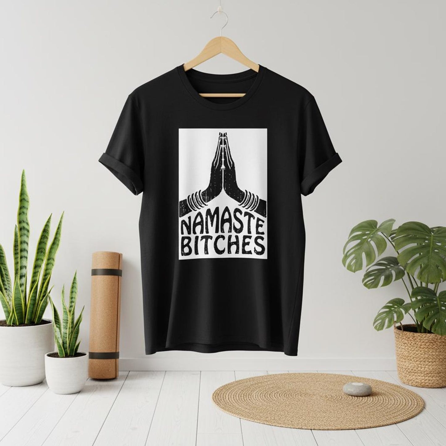 Namaste Bitches Shirt: Funny Spiritual Humor Yoga & Meditation T-Shirt Gift