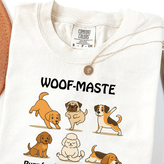 Comfort Colors Dog Yoga T-Shirt | Woof-Maste Funny Dog Lover Tee
