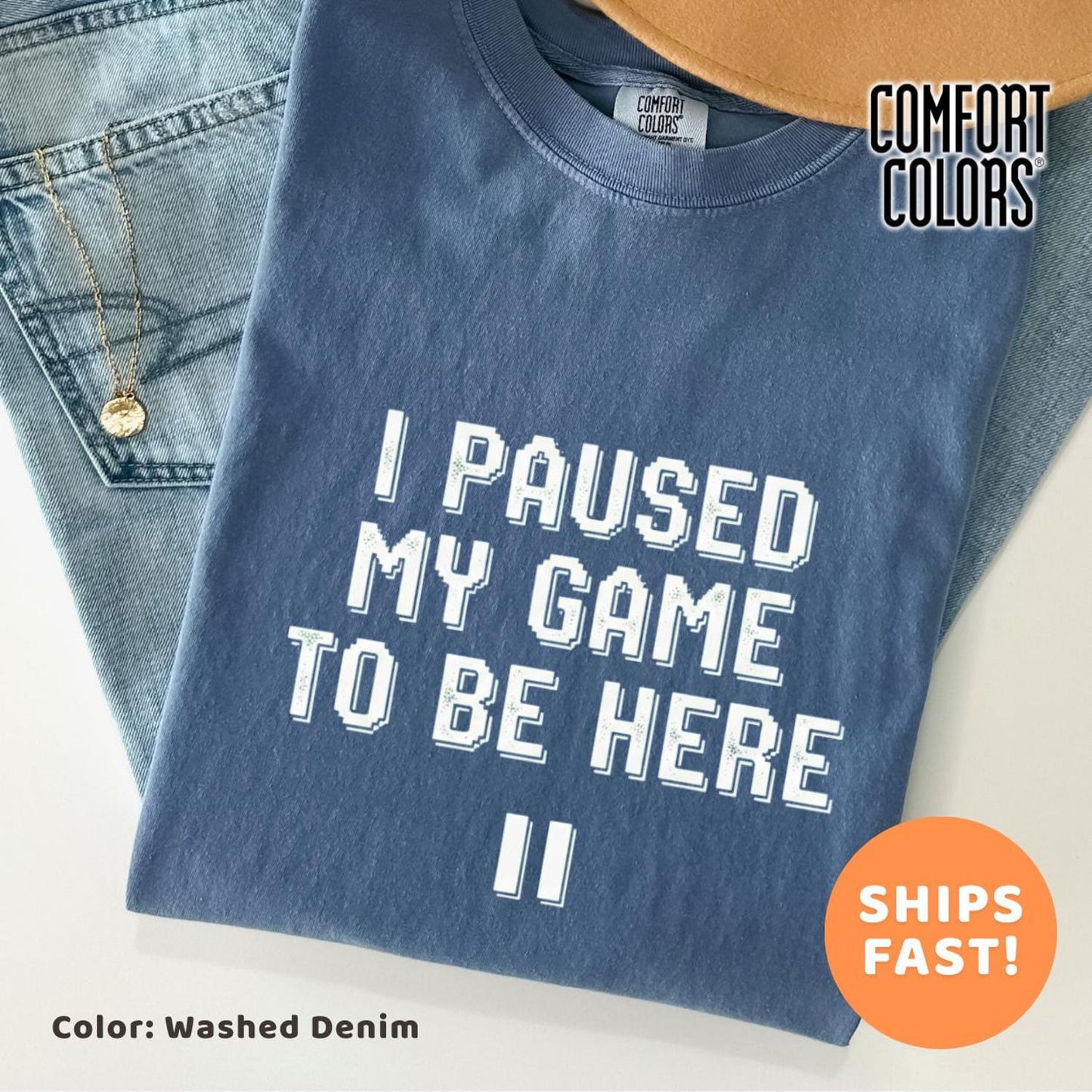 Funny Gamer T-Shirt: I Paused My Game - Nerdy Apparel
