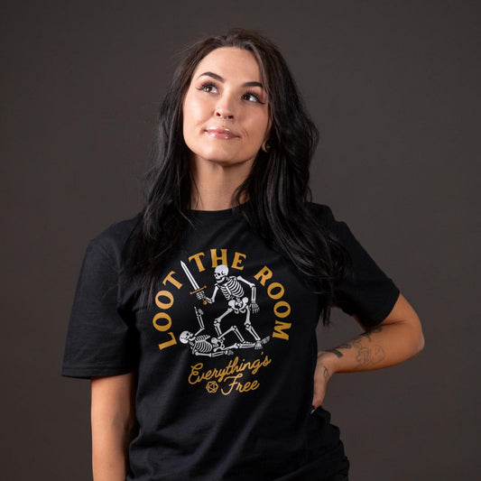 Loot The Room D&D T-Shirt | Funny Geeky Gamer Gift | Dungeons & Dragons Apparel