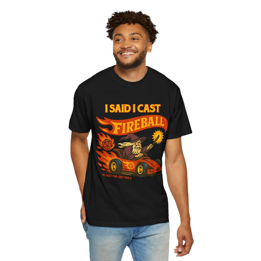 Wizard Cast Fireball Parody Comfort Colors T-Shirt:  Funny DnD Dungeon Master Gift