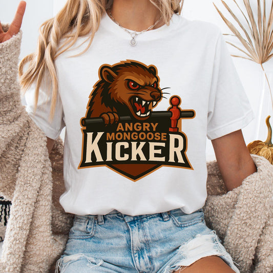 Angry Mongoose Foosball T-Shirt: IT Geek Engineer Gamer Gift, gift for coding friend.